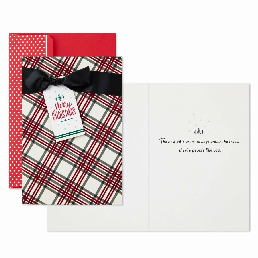 Cards & Boxed Christmas Cards * | Hallmark Elegant Red Plaid Boxed Christmas Cards, Pack Of 12