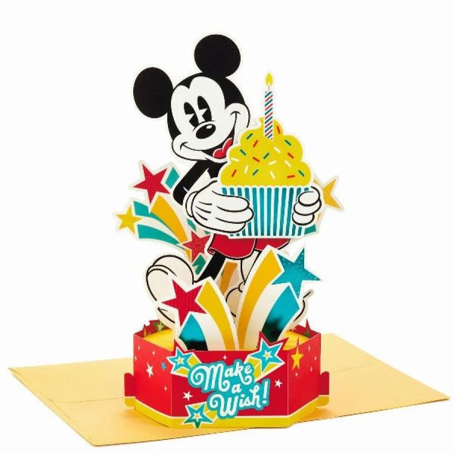 Cards & Boxed Christmas Cards * | Hallmark Disney Mickey Mouse Make A Wish 3D Pop-Up Birthday Card