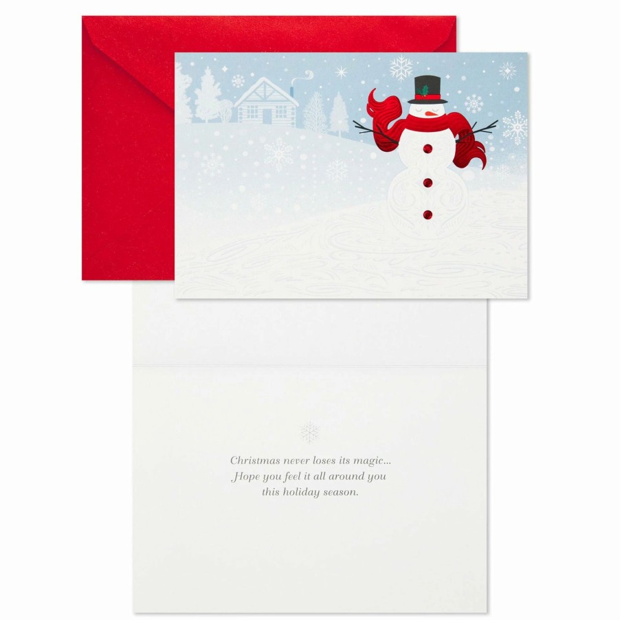 Cards & Boxed Christmas Cards * | Hallmark Cozy Snowman And Flurries Boxed Christmas Cards, Pack Of 40