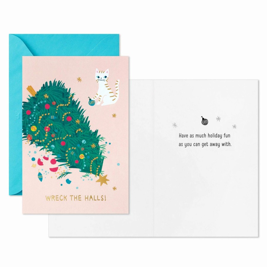 Cards & Boxed Christmas Cards * | Hallmark Wreck The Halls Packaged Christmas Cards, Set Of 5