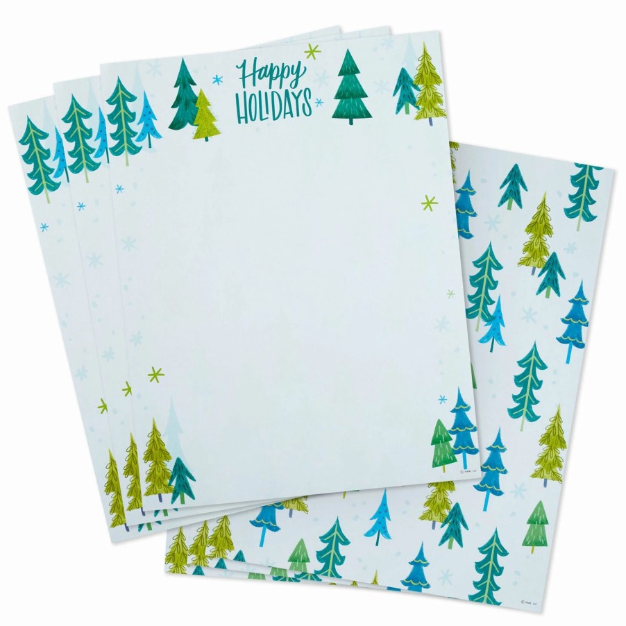 Cards & Boxed Christmas Cards * | Hallmark Festive Winter Stationery Sheets, Pack Of 20