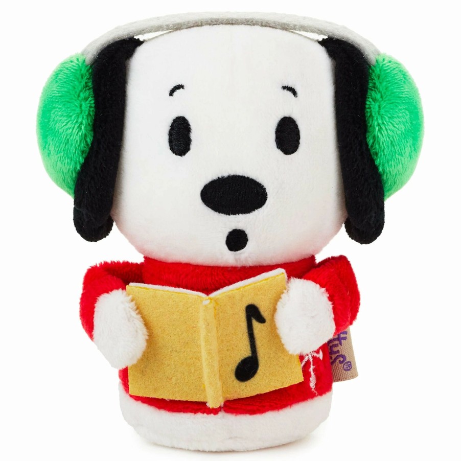 Stuffed Plush * | Hallmark Itty Bittys Peanuts Caroling Snoopy Plush With Sound