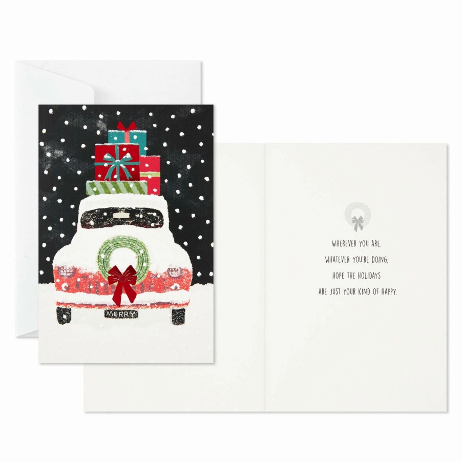 Cards & Boxed Christmas Cards * | Hallmark Antique Car Loaded With Gifts Boxed Christmas Cards, Pack Of 16