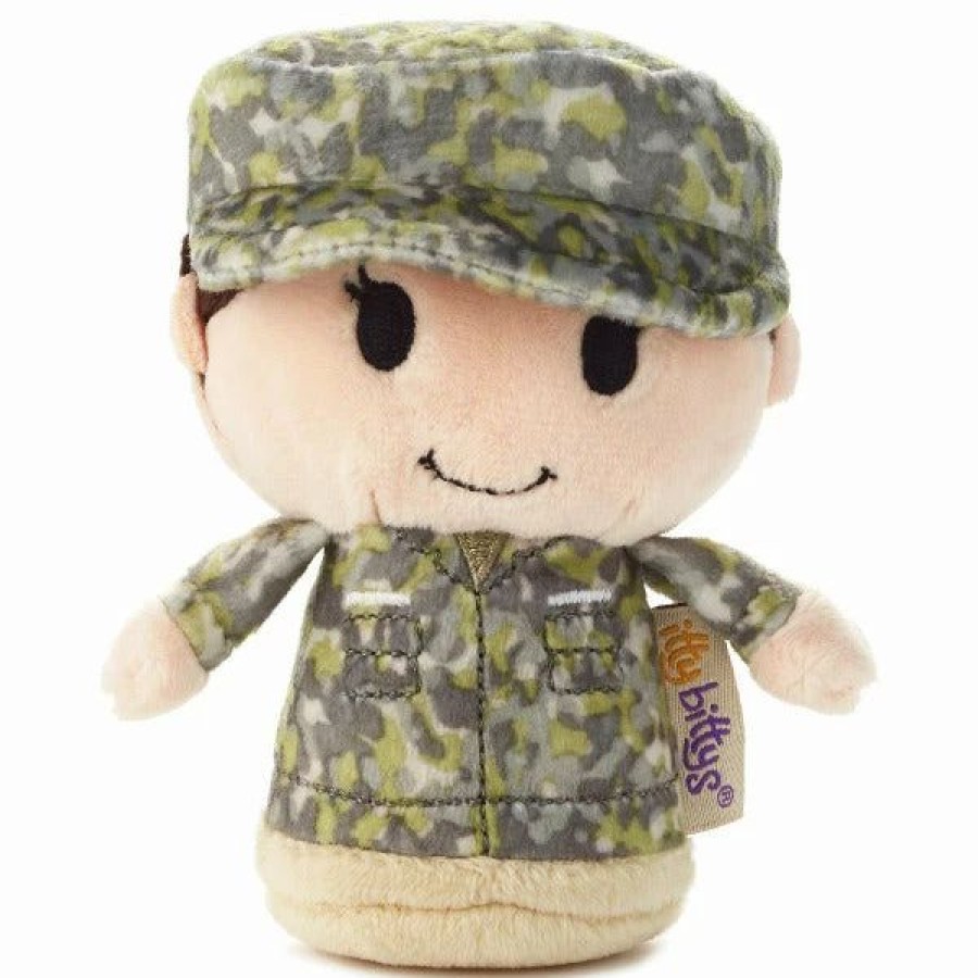 Stuffed Plush * | Hallmark Itty Bittys Green Camo Military Girl Plush