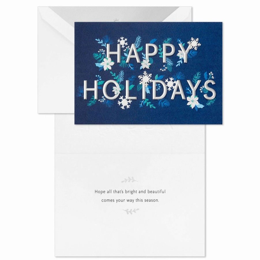 Cards & Boxed Christmas Cards * | Hallmark Snowflakes Happy Holidays Boxed Christmas Cards, Pack Of 10