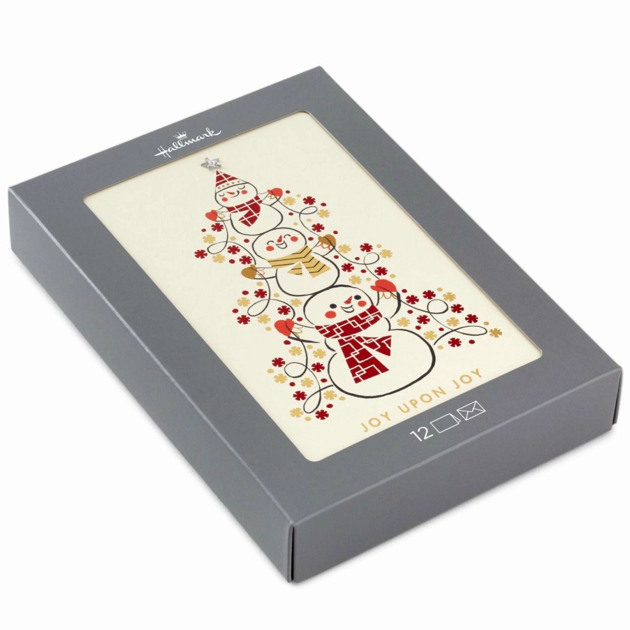 Cards & Boxed Christmas Cards * | Hallmark Snowmen Trio Tree Boxed Christmas Cards, Pack Of 12