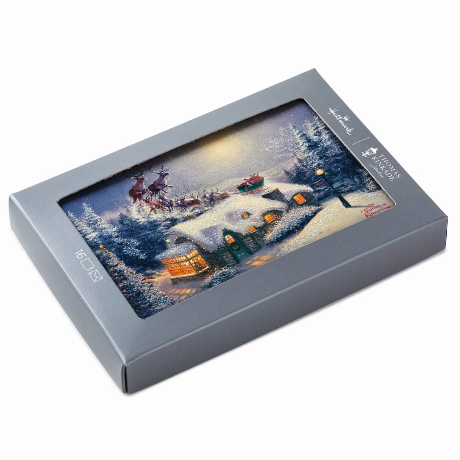 Cards & Boxed Christmas Cards * | Hallmark Thomas Kinkade Santa And Sleigh Boxed Christmas Cards, Pack Of 16