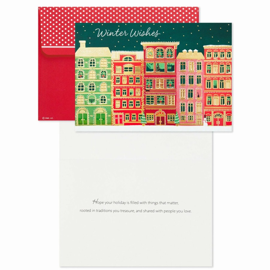 Cards & Boxed Christmas Cards * | Hallmark Festive City Apartments Boxed Christmas Cards, Pack Of 16