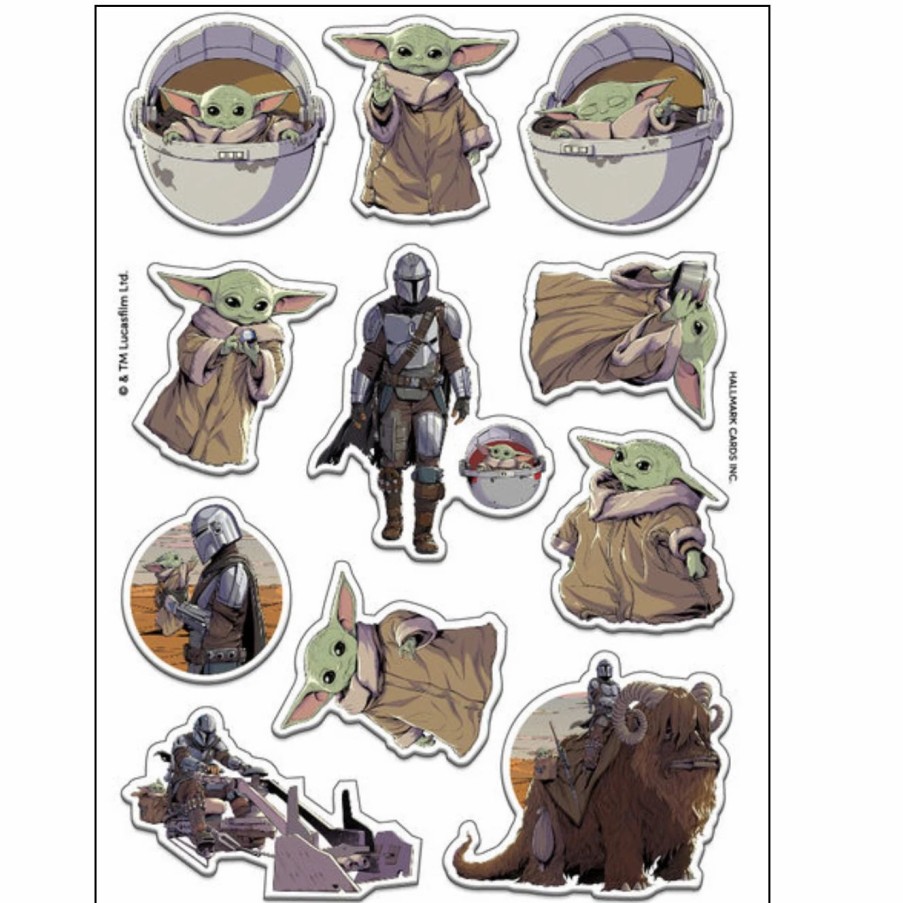 Stuffed Plush * | Hallmark Star Wars The Mandalorian Baby Yoda Grogu Stickers