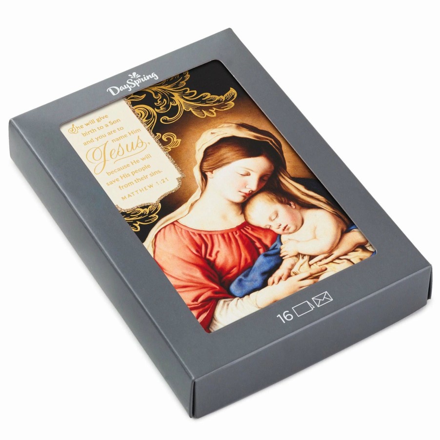 Cards & Boxed Christmas Cards * | Hallmark Mary And Child Religious Boxed Christmas Cards, Pack Of 16