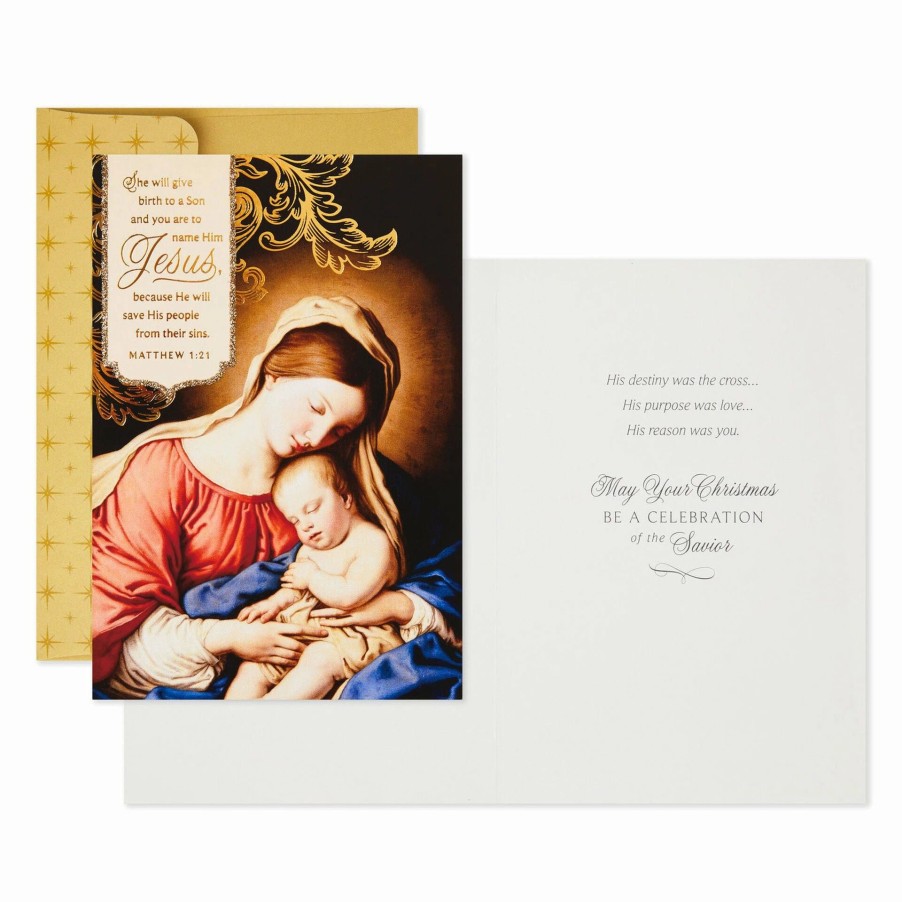 Cards & Boxed Christmas Cards * | Hallmark Mary And Child Religious Boxed Christmas Cards, Pack Of 16