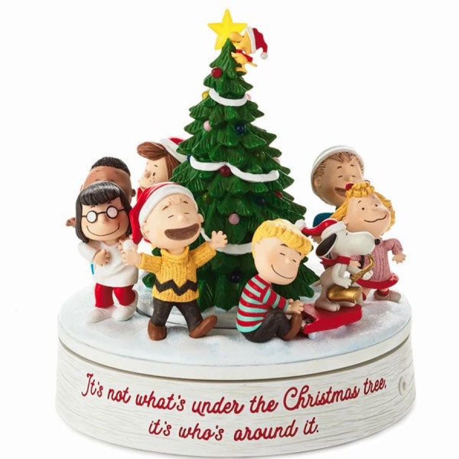 Collectibles Figurines * | Hallmark Peanuts Gang Around Christmas Tree Holiday Musical Tabletop Figurine