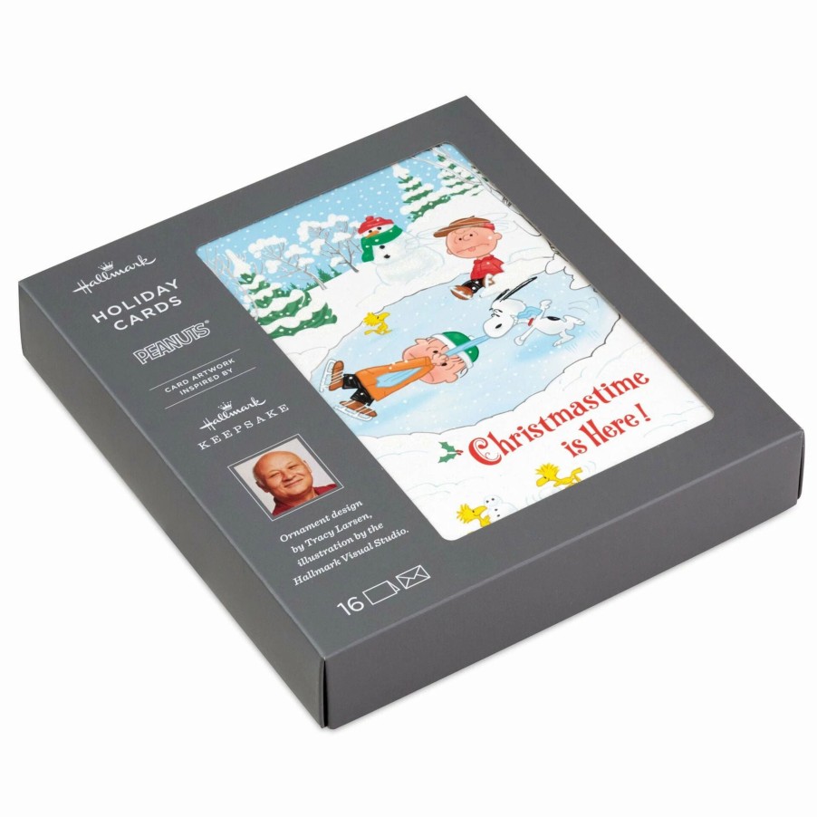 Cards & Boxed Christmas Cards * | Hallmark Peanuts Christmastime Is Here Keepsake Ornament Inspired Boxed Christmas Cards, Pack Of 16