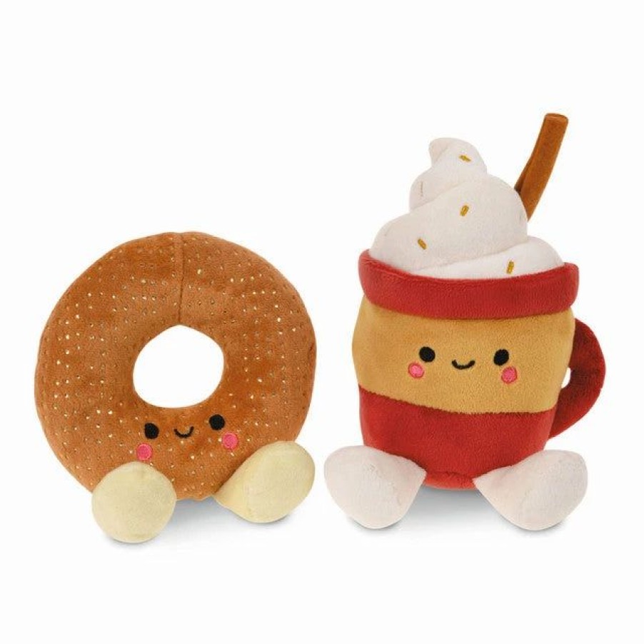 Stuffed Plush * | Hallmark Better Together Doughnut And Latte Magnetic Plush, 7