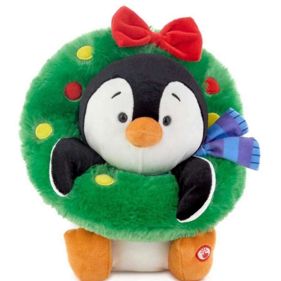 Interactive Stuffed Animals * | Hallmark Playful Penguins All Decked Out Musical Plush Penguin With Light And Motion